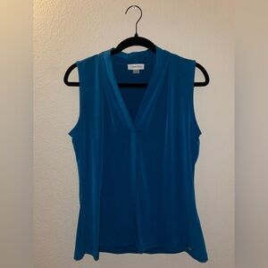 Calvin Klein Women's Blue Sleeveless Blouse